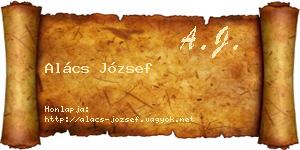 Alács József névjegykártya
